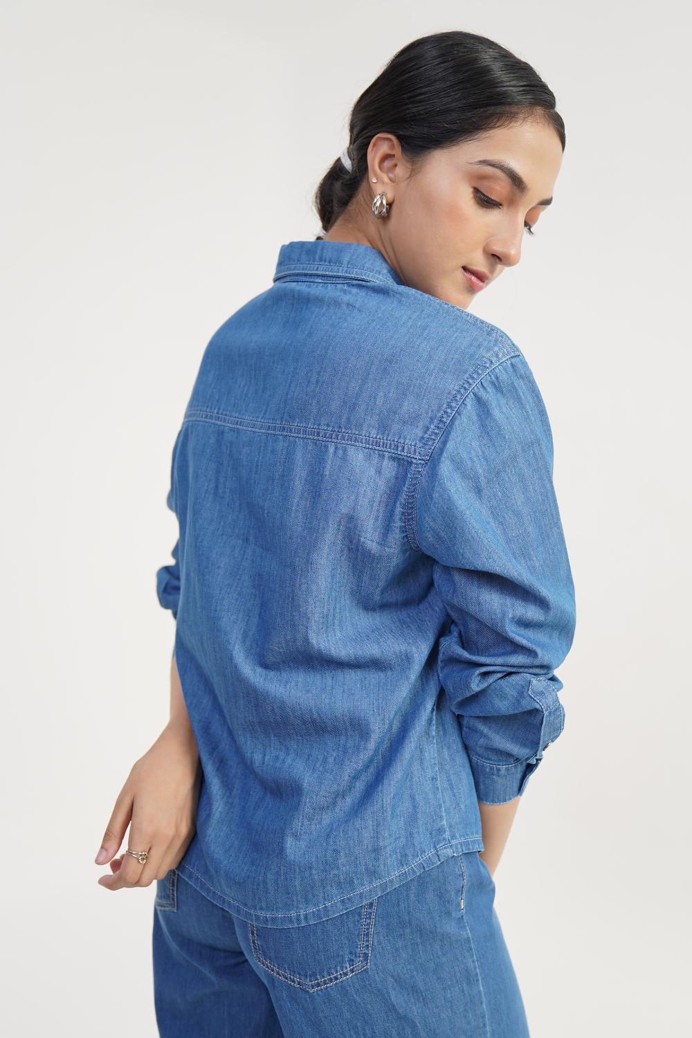 Patch Edit | Women Denim Shirt