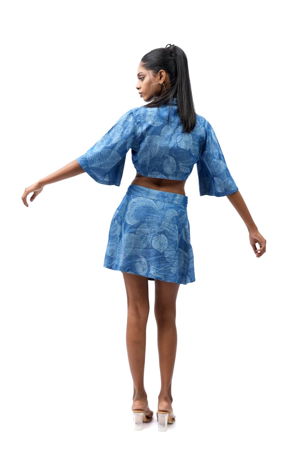 Laser Bloom | Women Laser Printed Tencel Denim Skirt