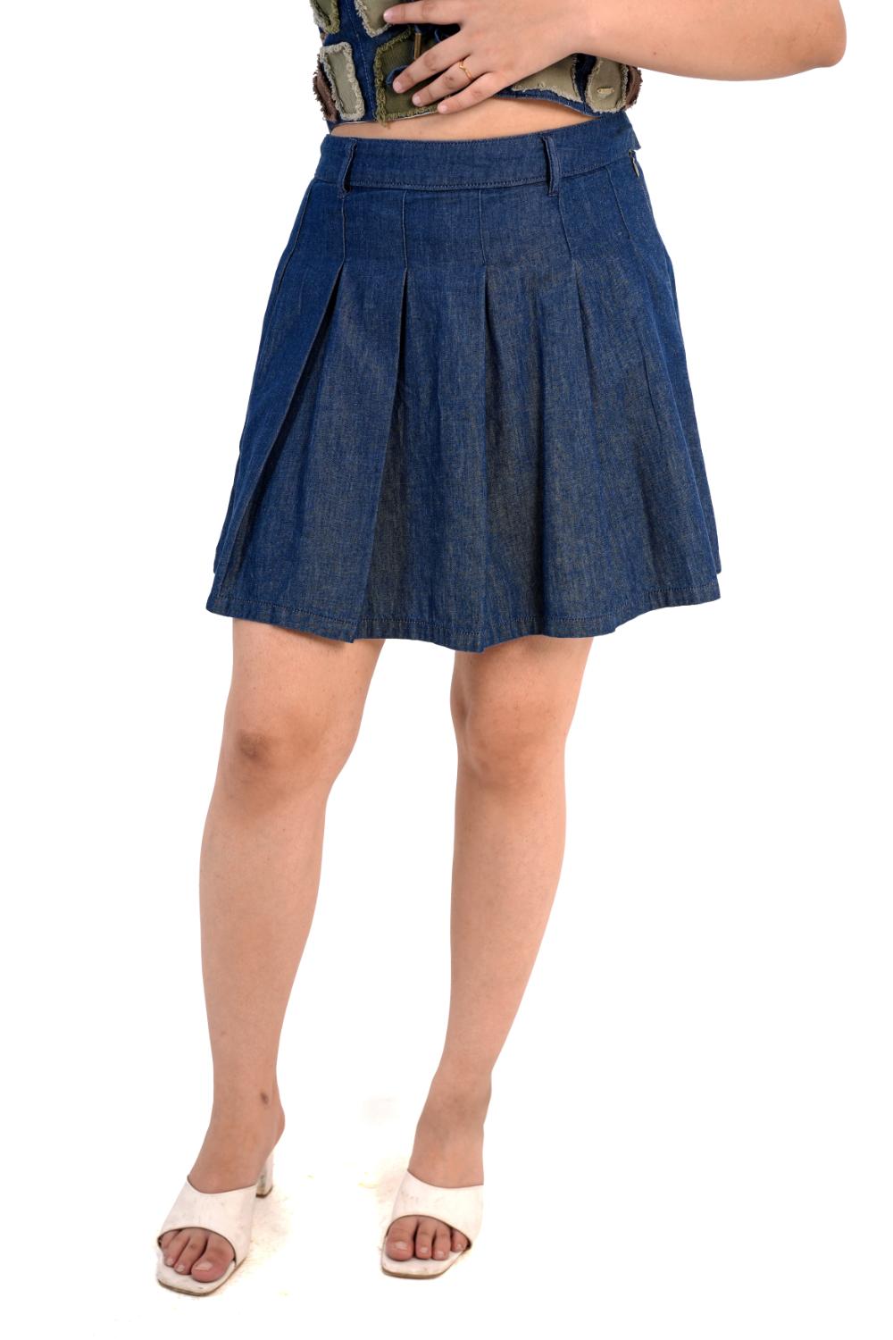 Nova Flare Mini | Denim Mini Skirt
