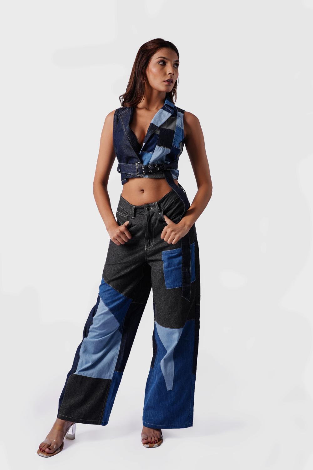 Patch Form | Collar Denim Top