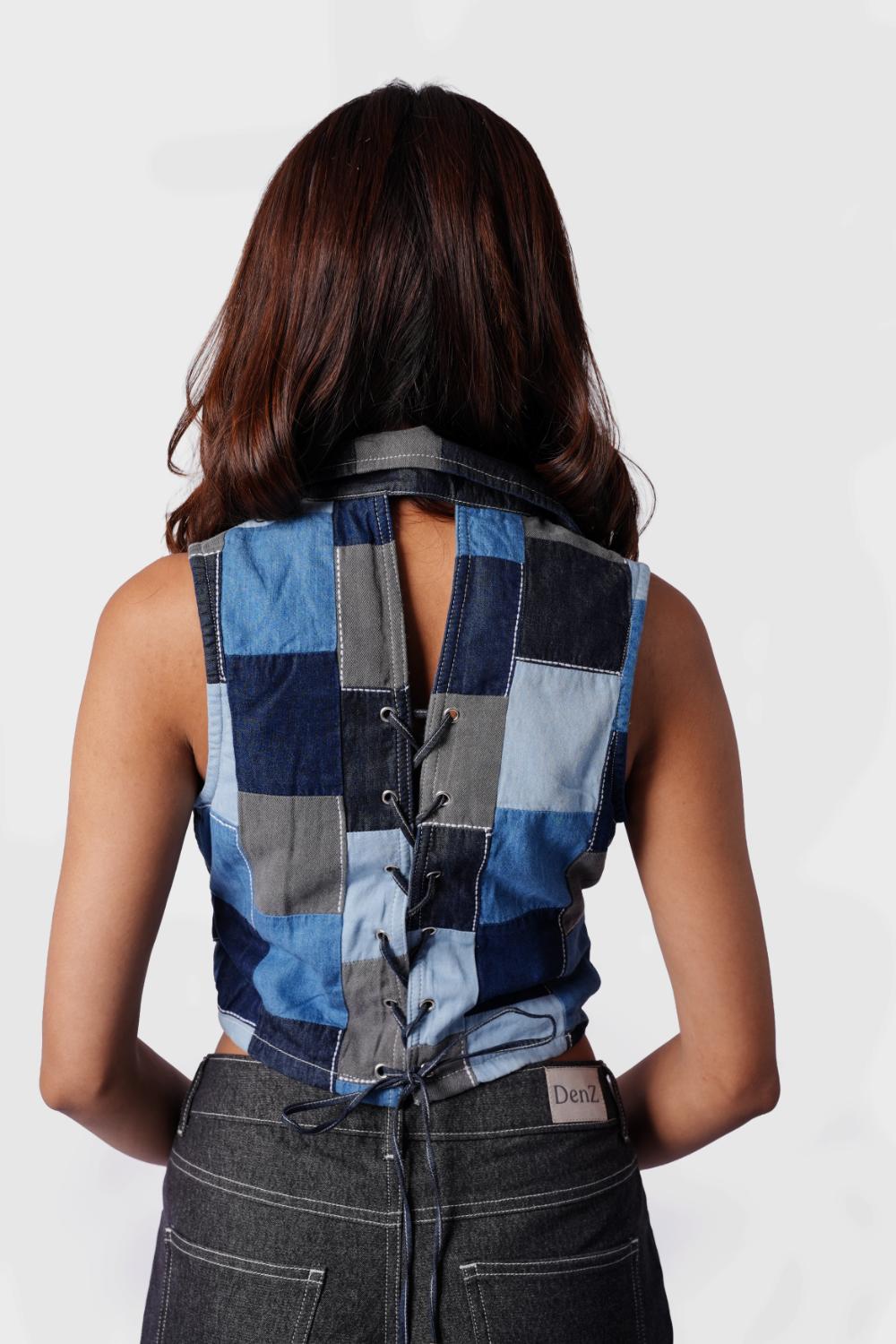 Patch Form | Collar Denim Top