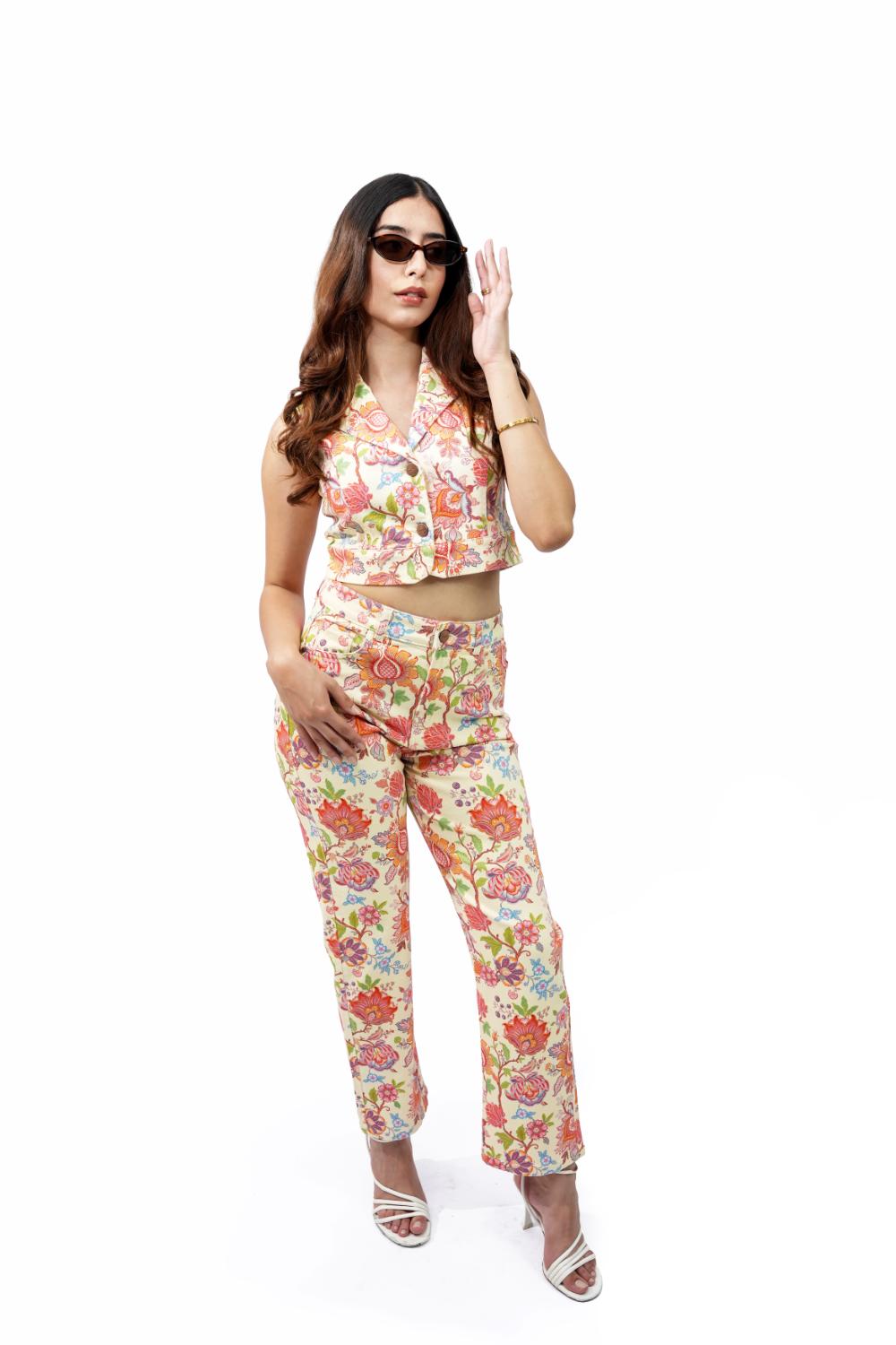 Neo Floral | Women Floral Print Crop Vest
