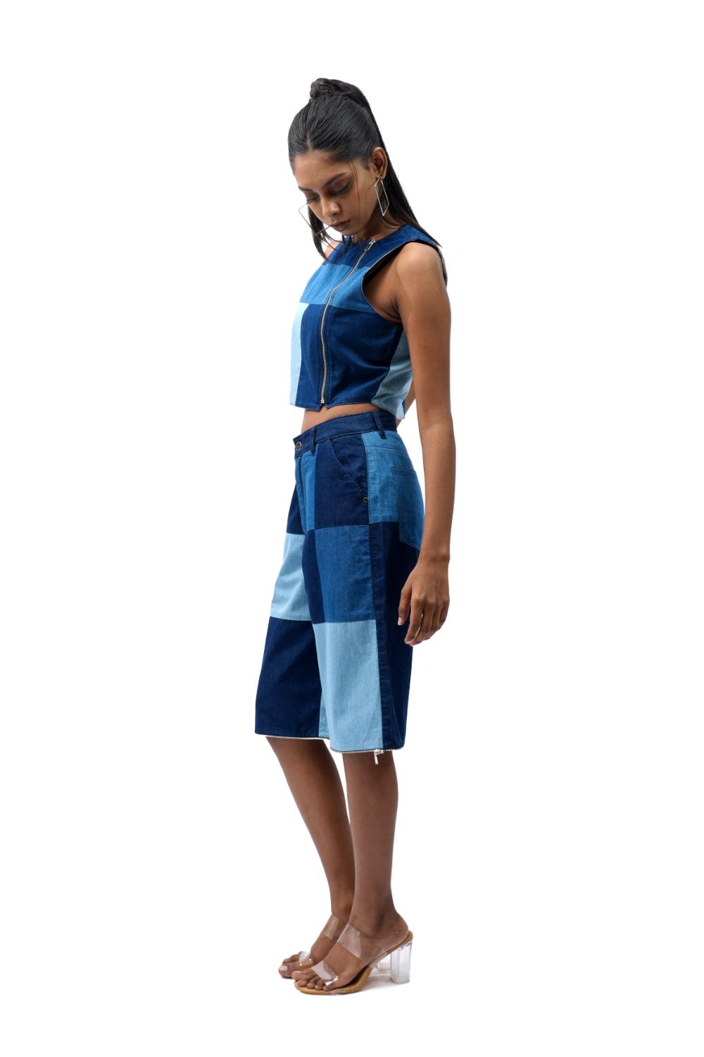 Modern Edge | Upcycled top with side zip opening