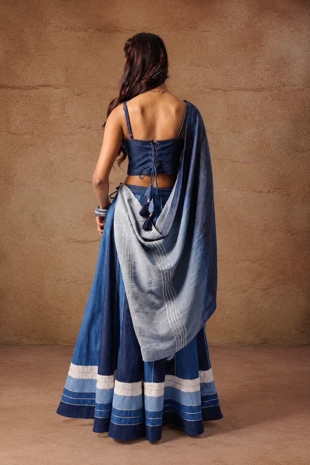 Denim Noor | Denim Lehenga Set - Made to Order