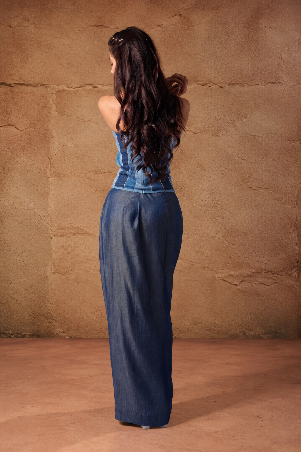 Indigo Fall | Denim Draped Skirt - Made to Order