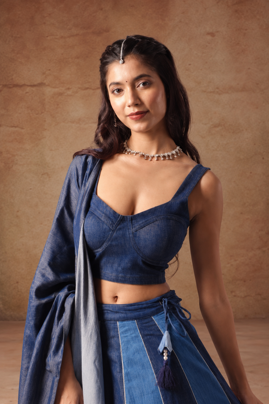 Denim Noor | Denim Lehenga Set - Made to Order