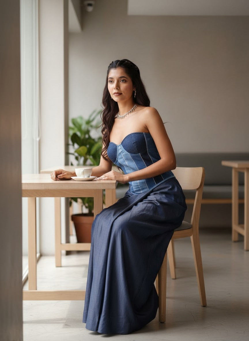 Denim Elan | Women Denim Co-ord Set - Made to Order: Relaxed Sophistication
